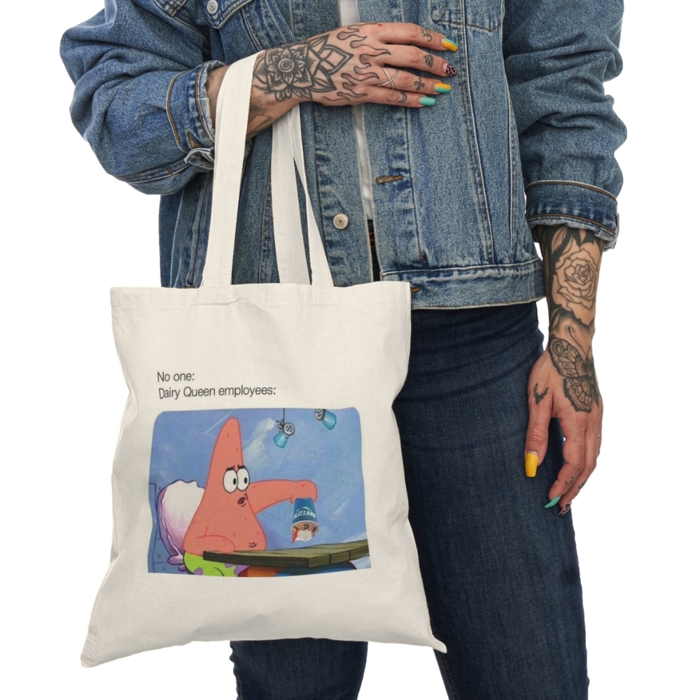 Patrick dairy Queen meme tote bag 💖😂